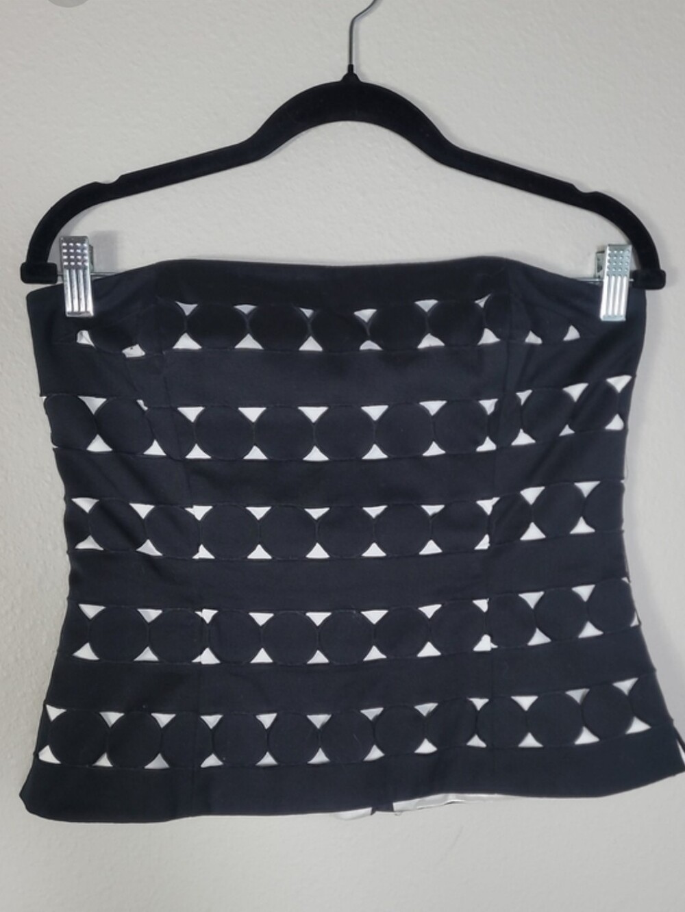 White House Black Market Black White Corset Top Size 8 Night Out Cocktail.